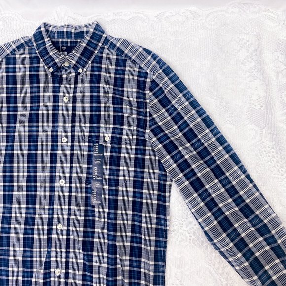 GAP Shirts New Mens Gap Slim Fit Button Up Dress Shirt Navy Blue